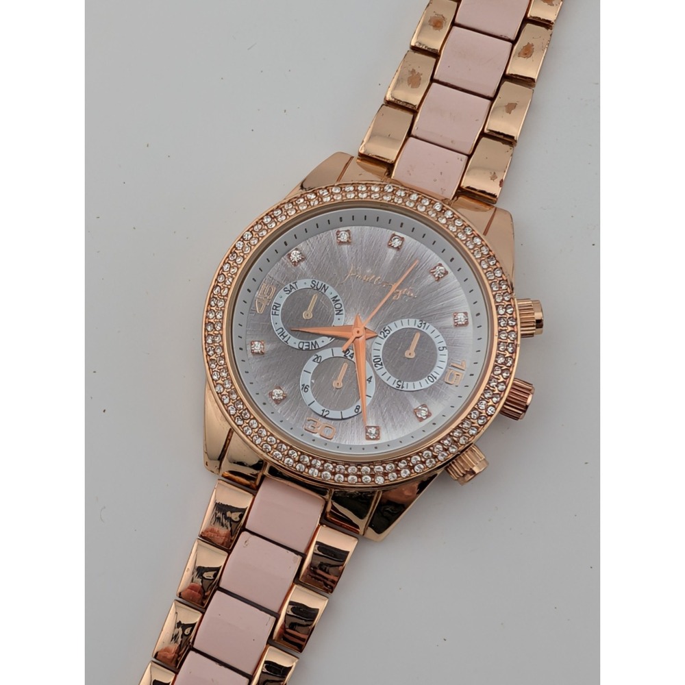 Kendall + Kylie Watch Women 40mm Case Rose Gold & Pink 6.5" Band- New Battery